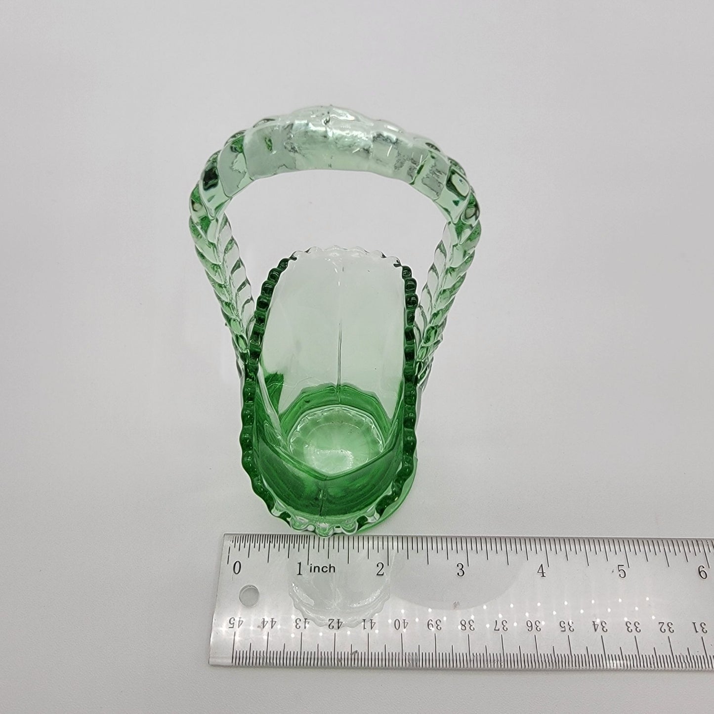 Vintage Westmoreland Green Glass Basket