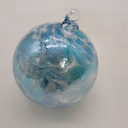 Handcrafted Anwas Art Glass Ornament Blue