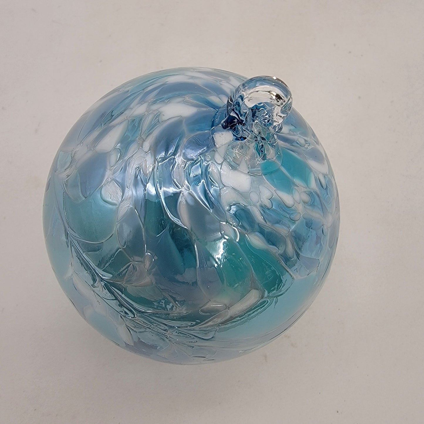 Handcrafted Anwas Art Glass Ornament Blue