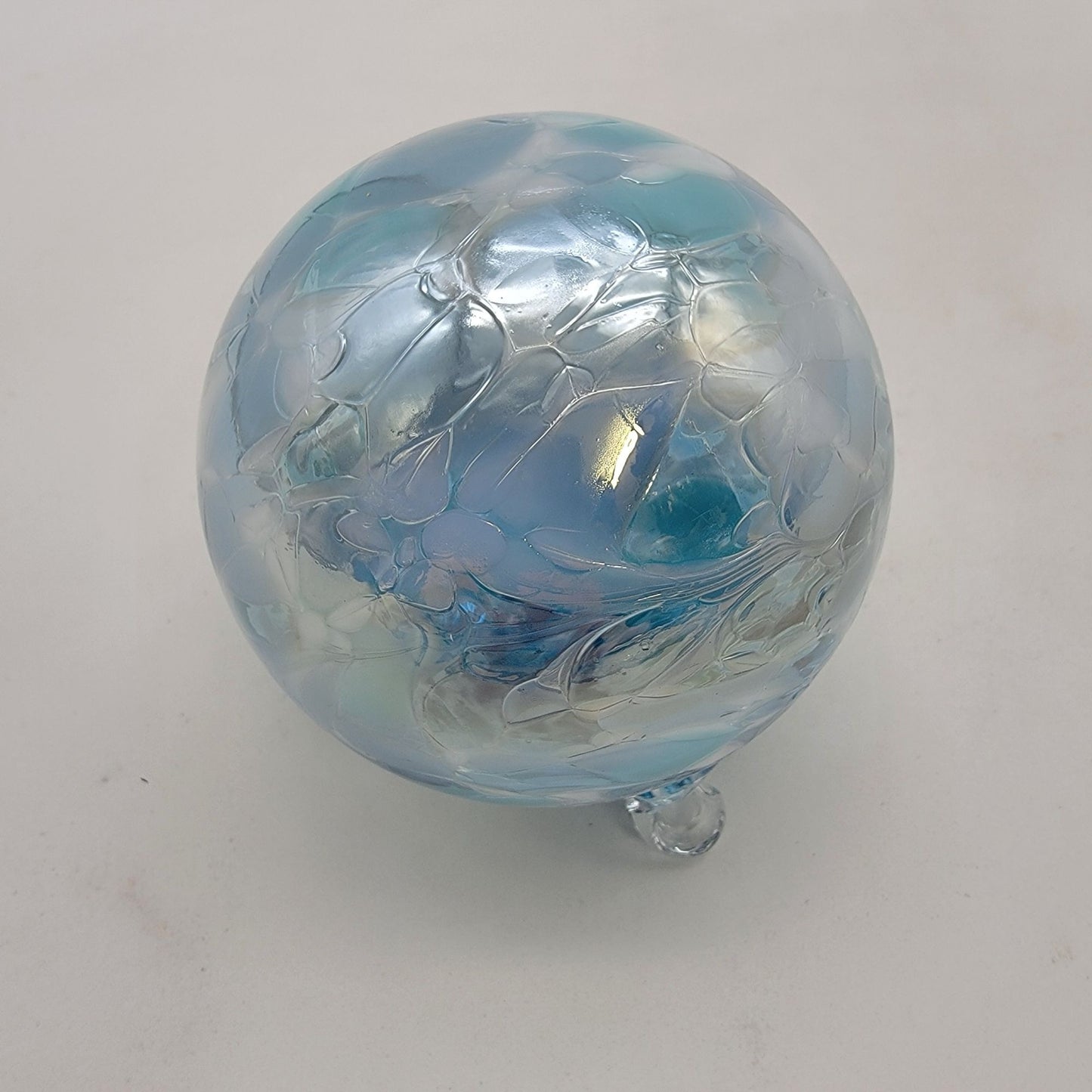 Handcrafted Anwas Art Glass Ornament Blue