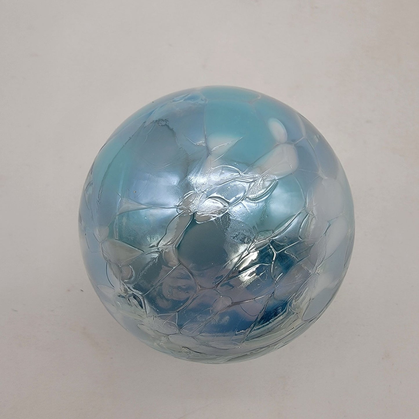 Handcrafted Anwas Art Glass Ornament Blue