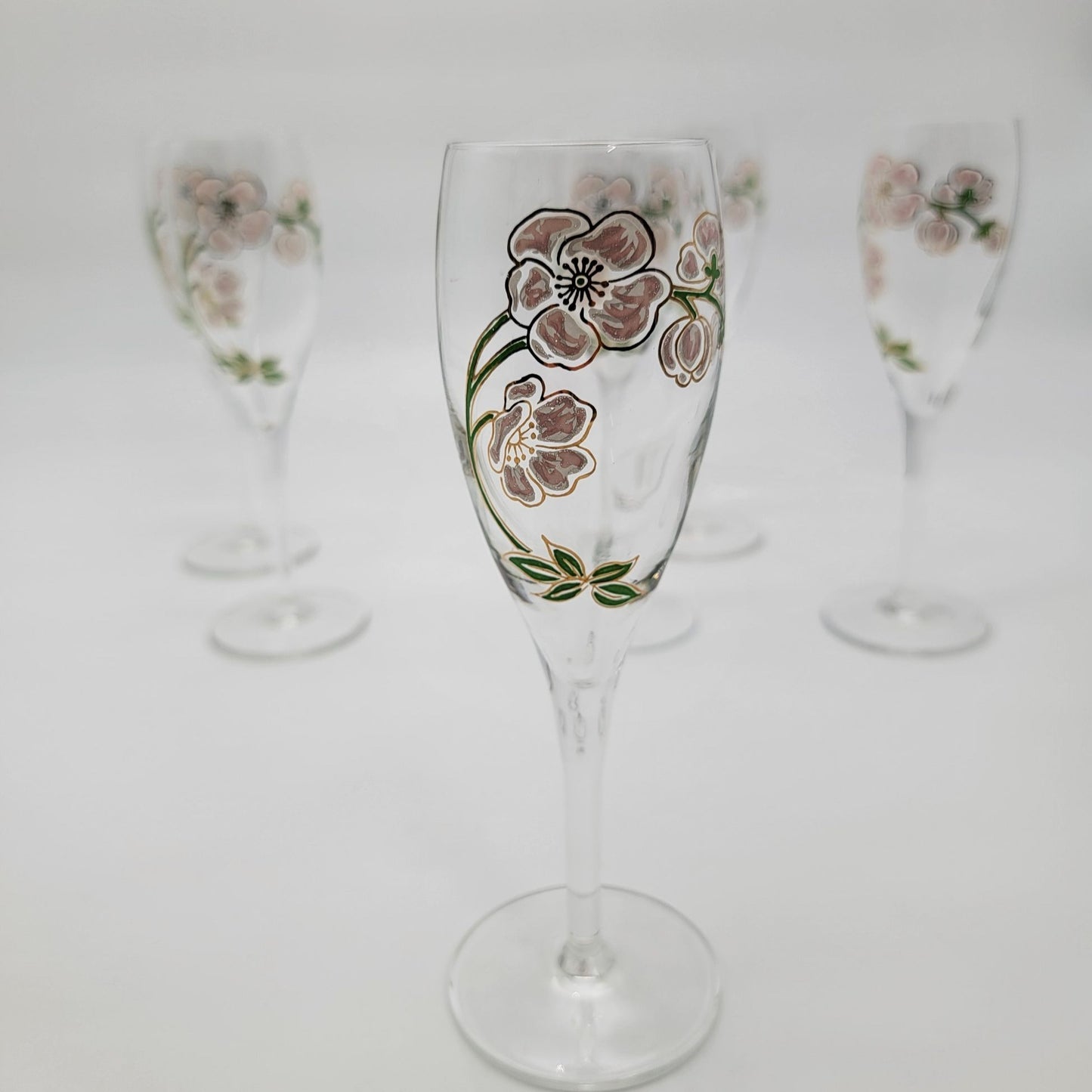 Set Of 6 Perrier Jouet Belle Epoque Champagne Glasses