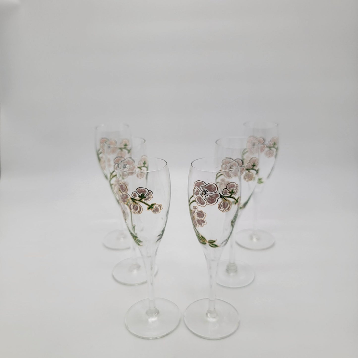Set Of 6 Perrier Jouet Belle Epoque Champagne Glasses