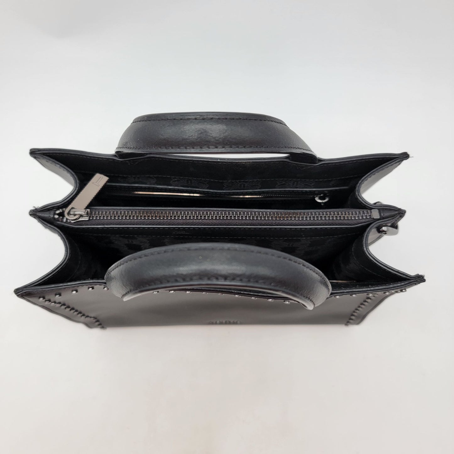 Ted Baker Black Leather Studded Top Handle Satchel Handbag