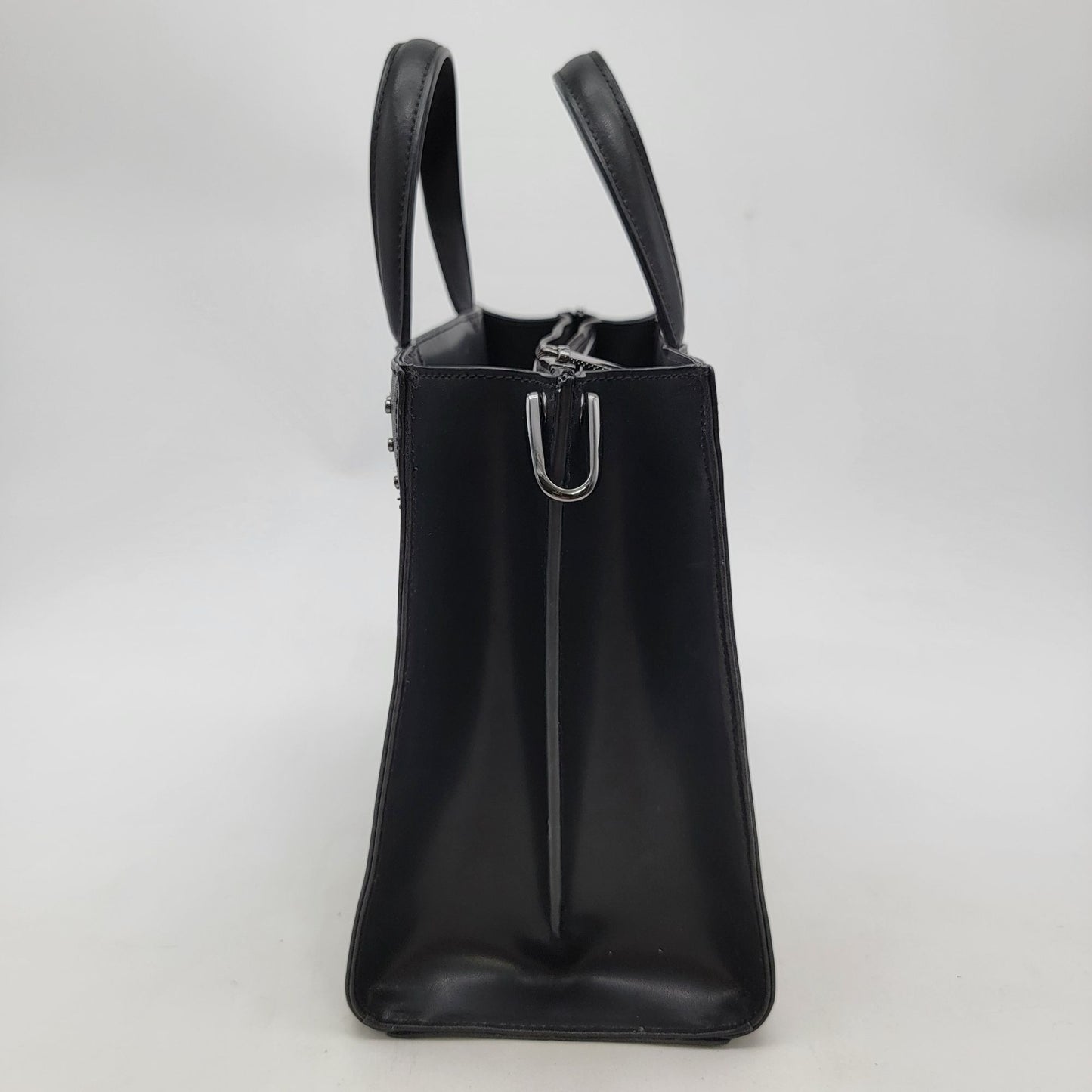 Ted Baker Black Leather Studded Top Handle Satchel Handbag