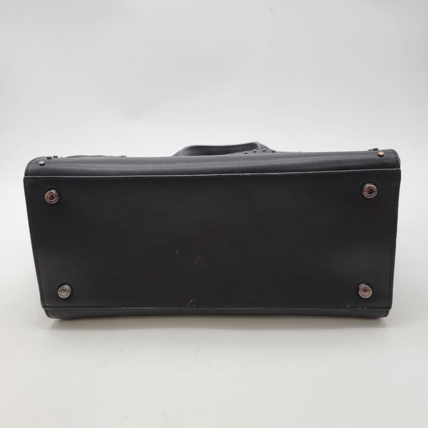 Ted Baker Black Leather Studded Top Handle Satchel Handbag