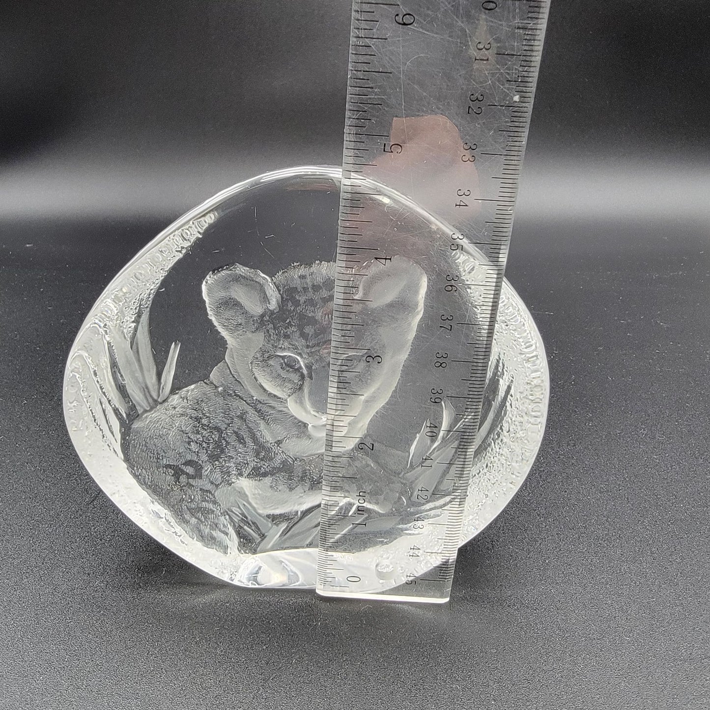 Mats Jonasson Crystal Leopard Cub Paperweight Signed M Jonasson Sweden