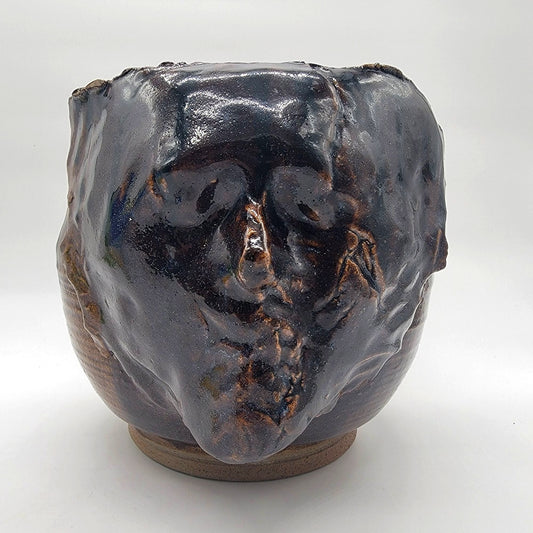 Large Brutalist Rilda Studio Pottery Face Pot Planter