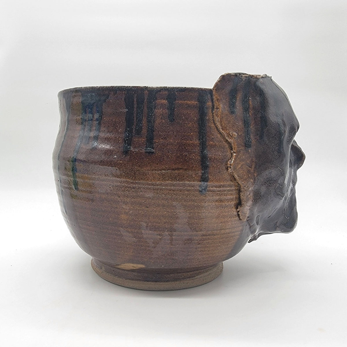 Large Brutalist Rilda Studio Pottery Face Pot Planter