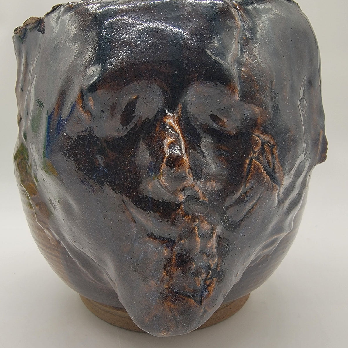 Large Brutalist Rilda Studio Pottery Face Pot Planter
