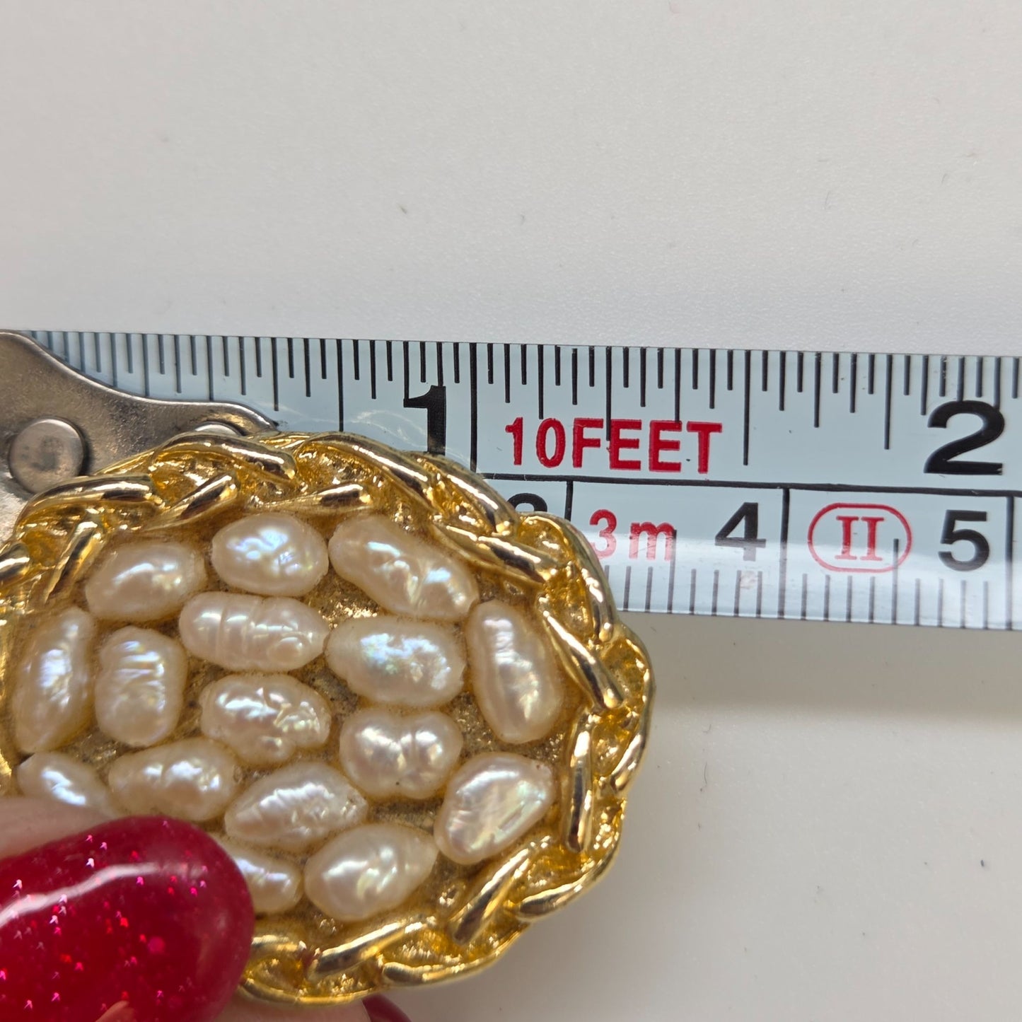 Vintage Freshwater Pearl Cluster Clip-On Earrings