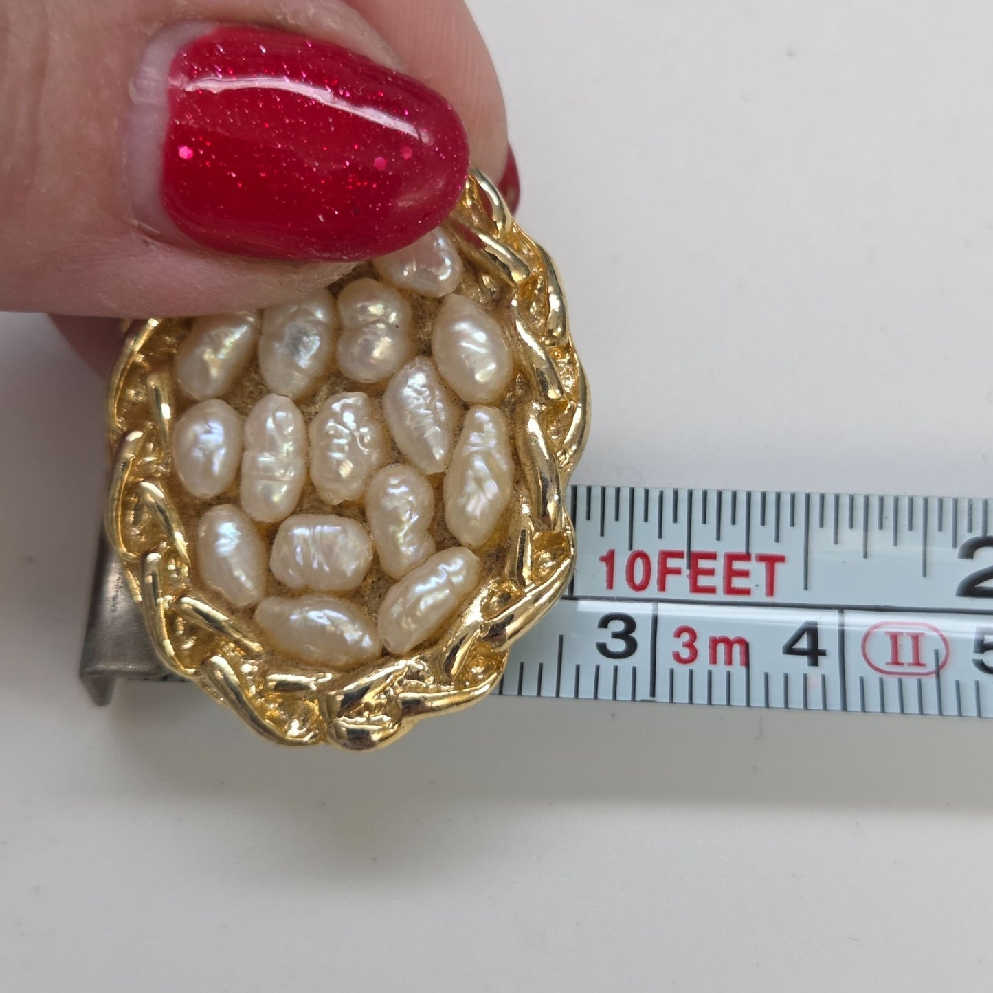Vintage Freshwater Pearl Cluster Clip-On Earrings