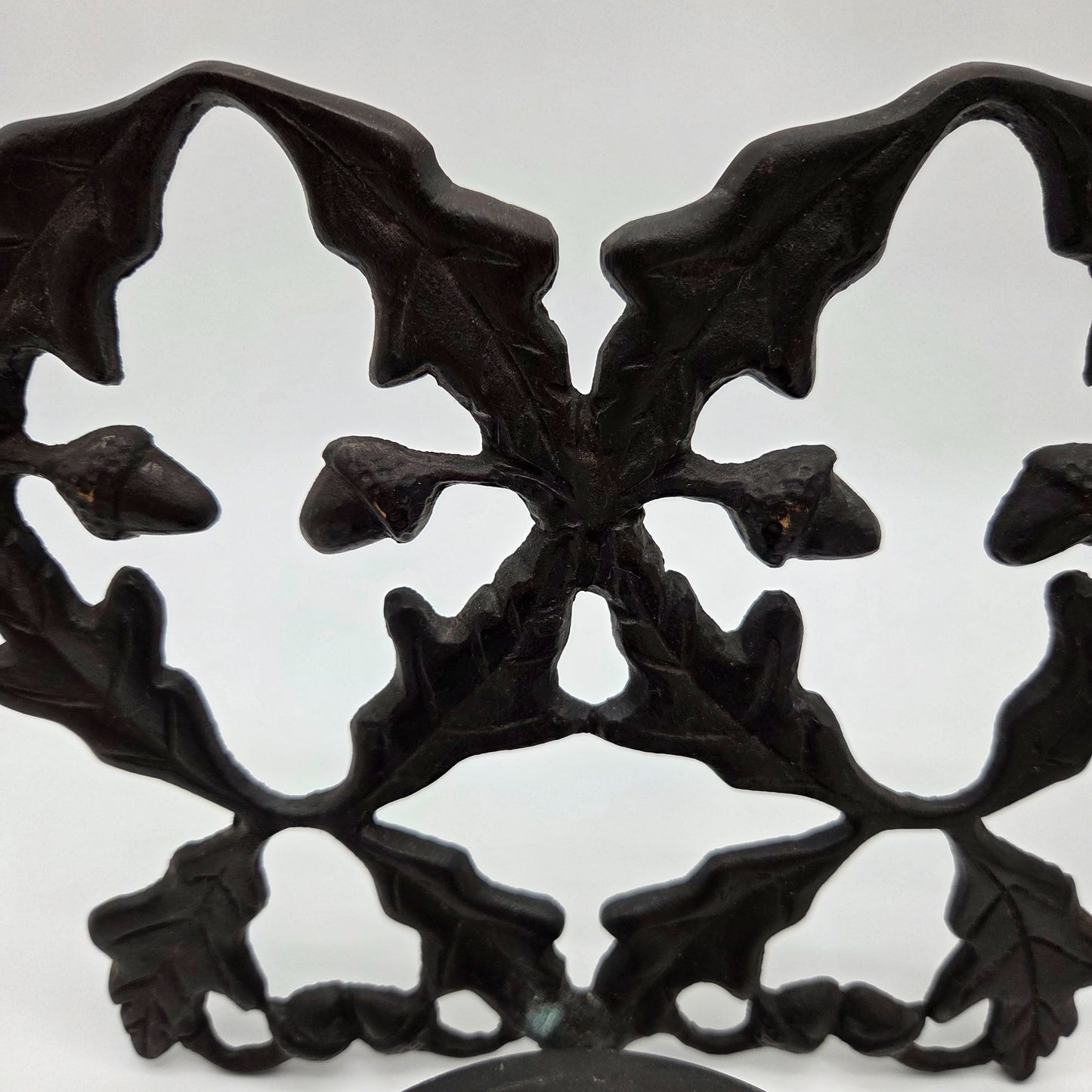 Pair of Cast Iron Acorn & Oak Leaf Wall Candle Sconces