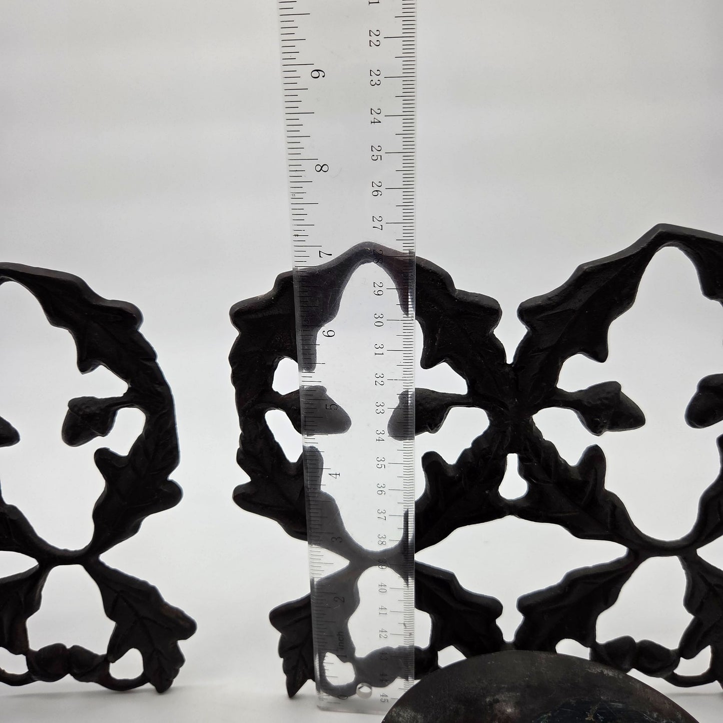Pair of Cast Iron Acorn & Oak Leaf Wall Candle Sconces