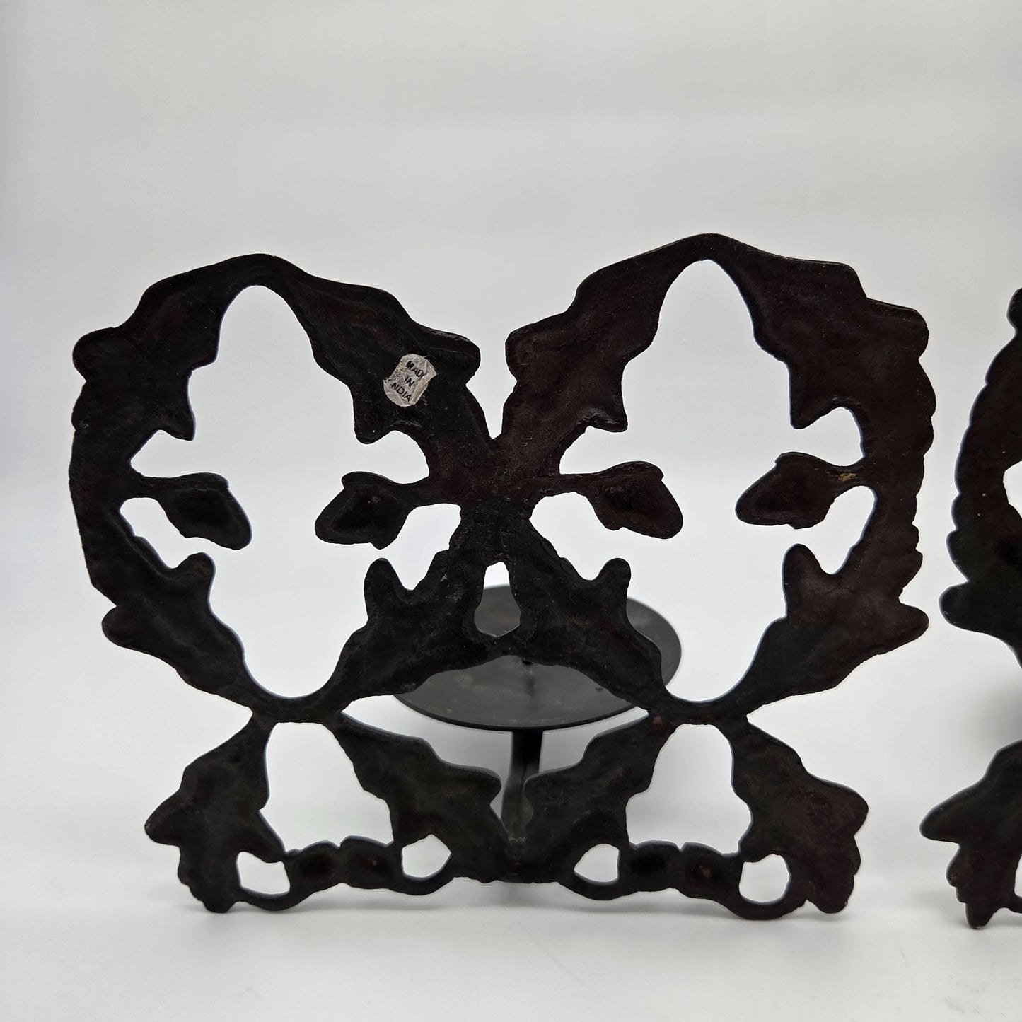 Pair of Cast Iron Acorn & Oak Leaf Wall Candle Sconces