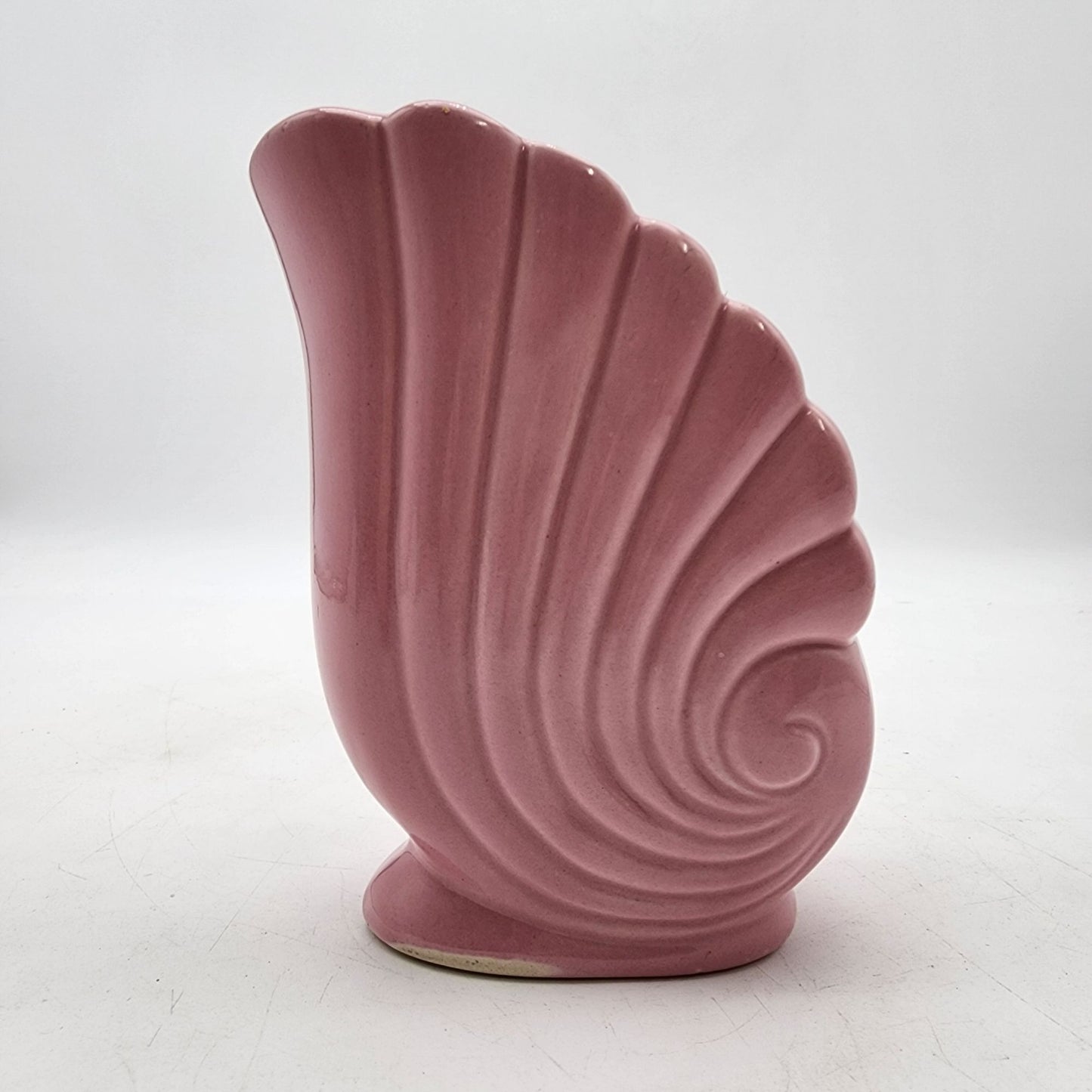 Vintage USA Pottery Pink Nautilus Shell Planter