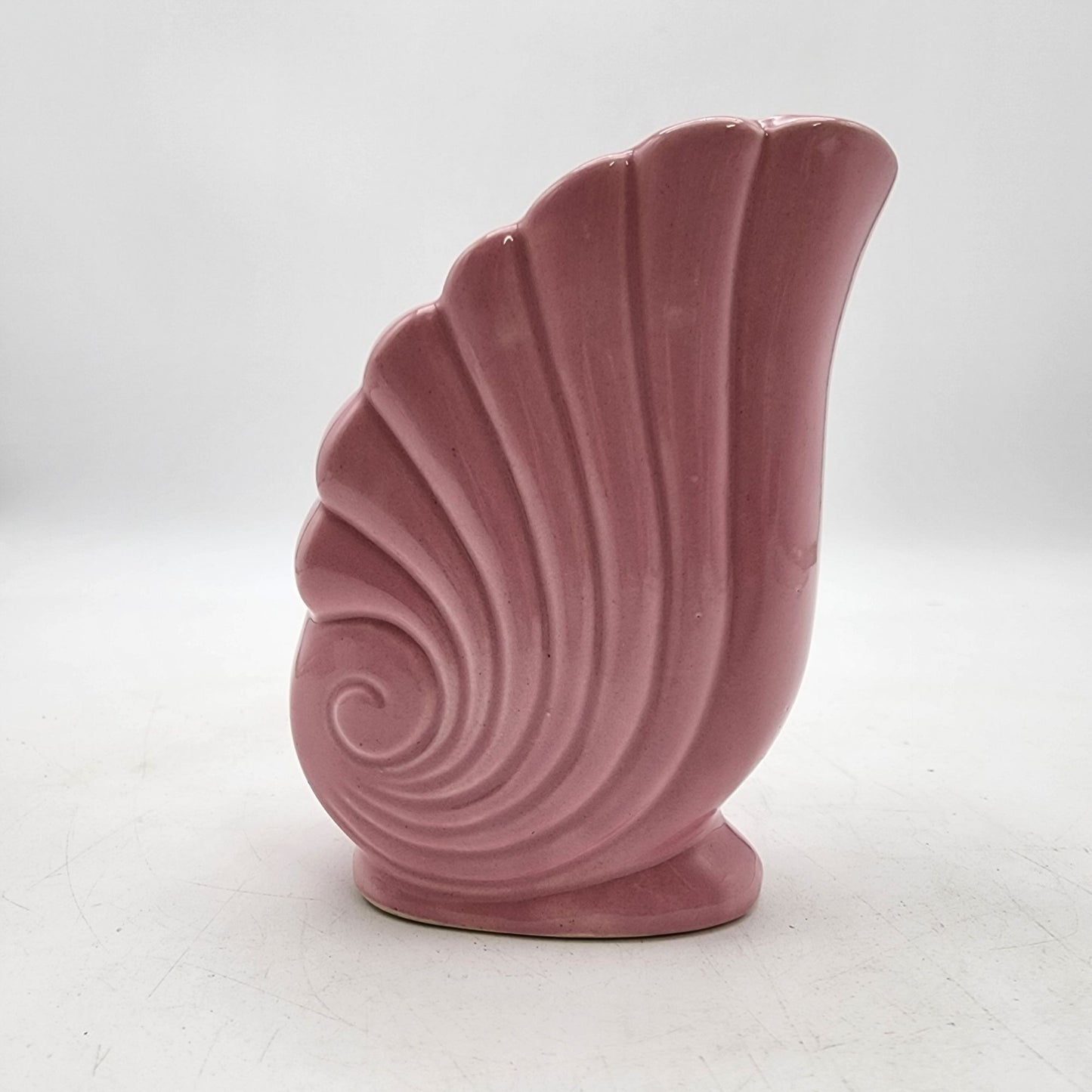 Vintage USA Pottery Pink Nautilus Shell Planter