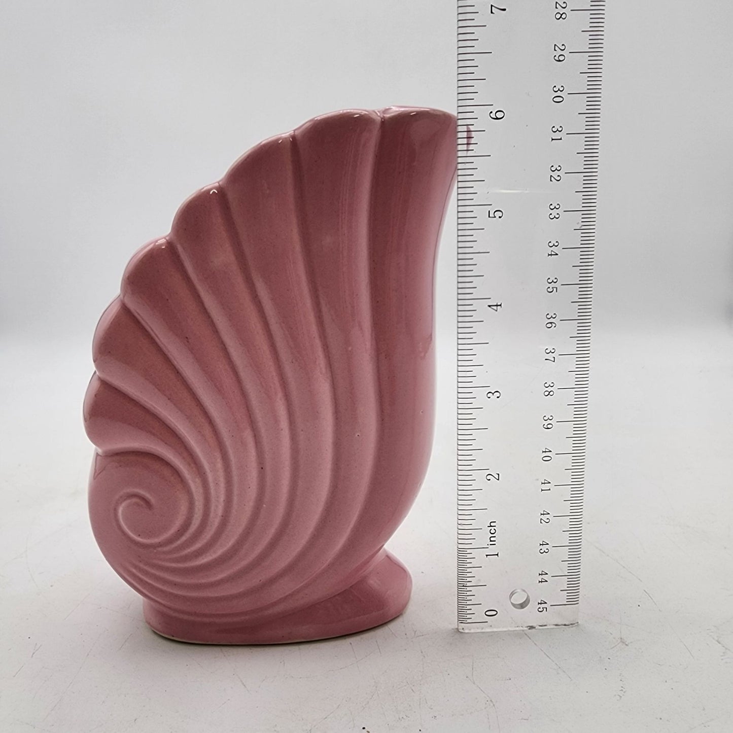 Vintage USA Pottery Pink Nautilus Shell Planter