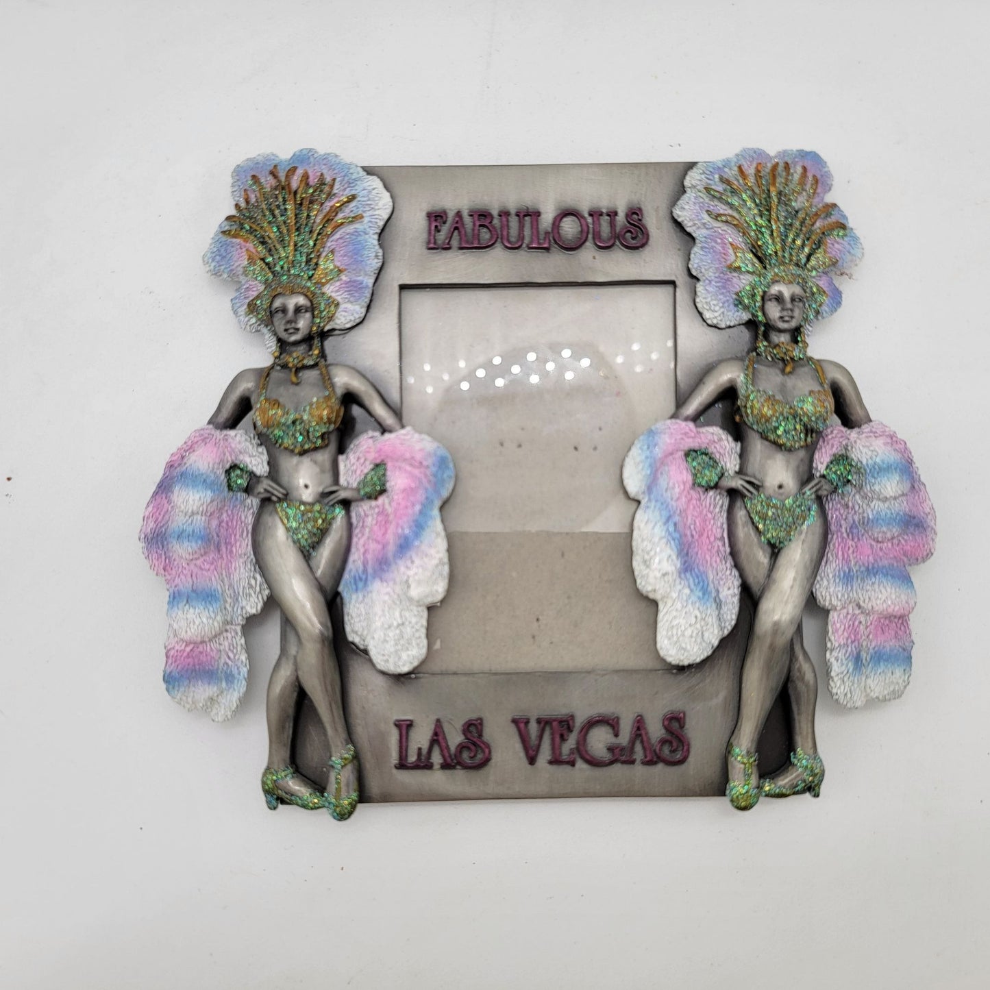 Vintage Fabulous Las Vegas Showgirl Pewter Picture Frame