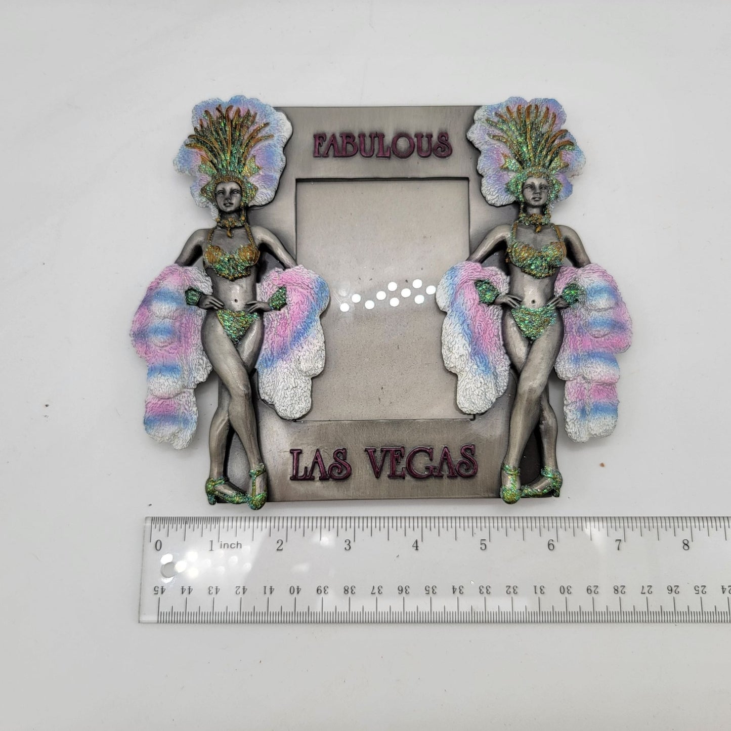 Vintage Fabulous Las Vegas Showgirl Pewter Picture Frame