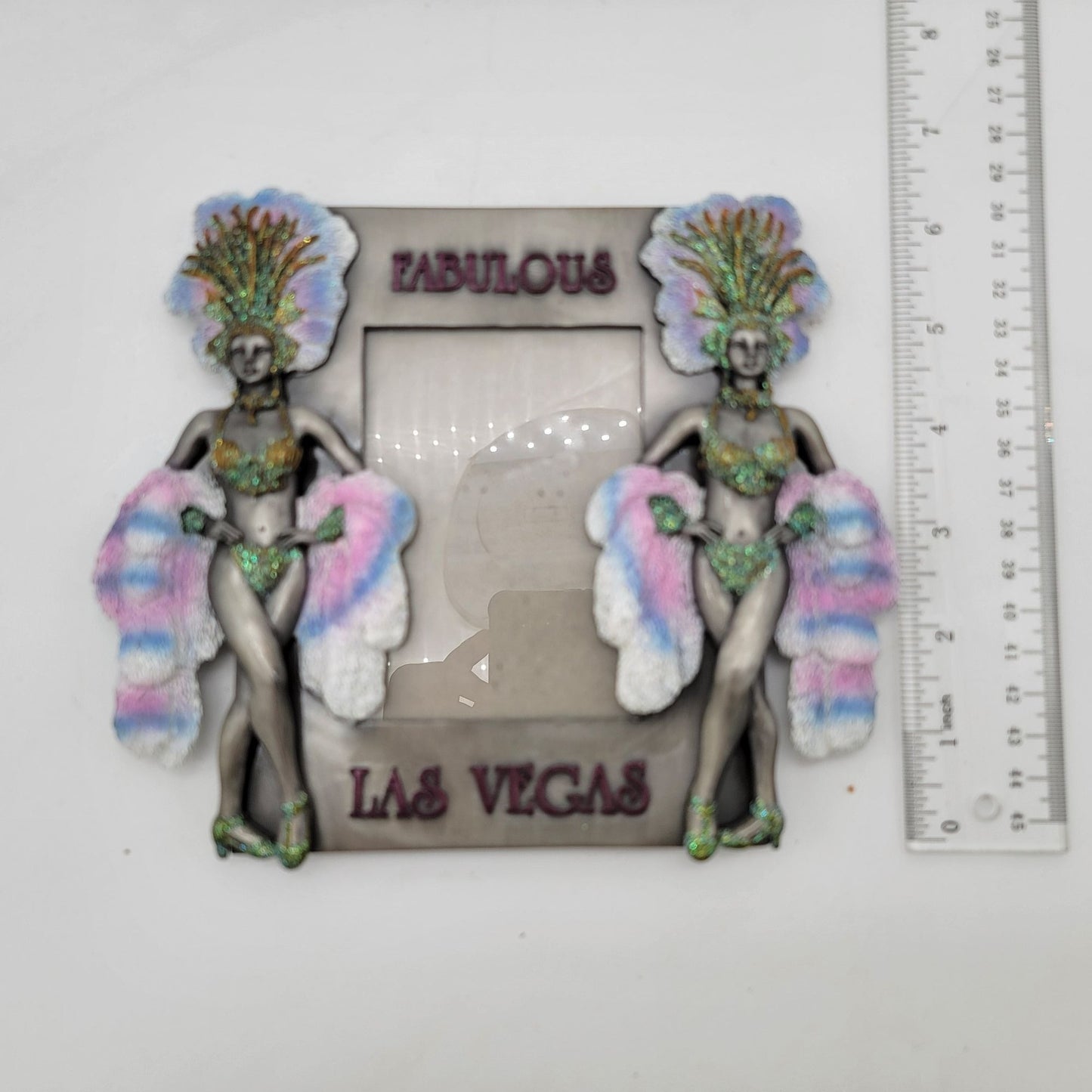 Vintage Fabulous Las Vegas Showgirl Pewter Picture Frame