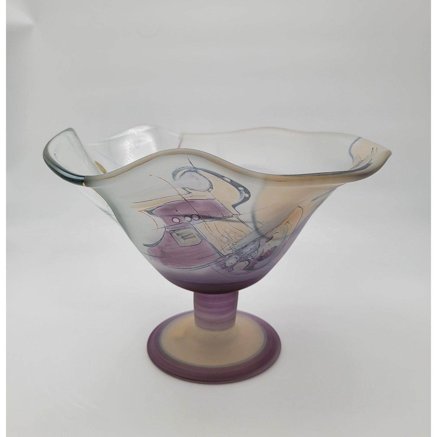 Ion Tamaian Romanian Art Glass Compote