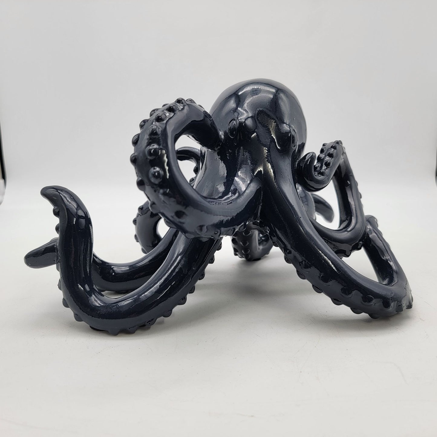 Black Octopus Figurine Decorative Sculpture Sea Life Accent Piece