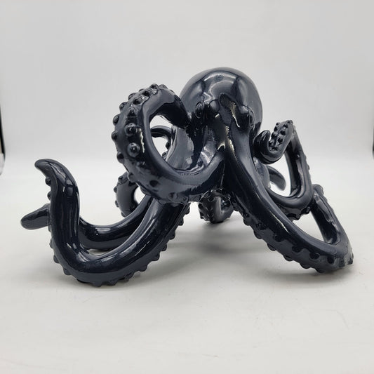 Black Octopus Figurine Decorative Sculpture Sea Life Accent Piece
