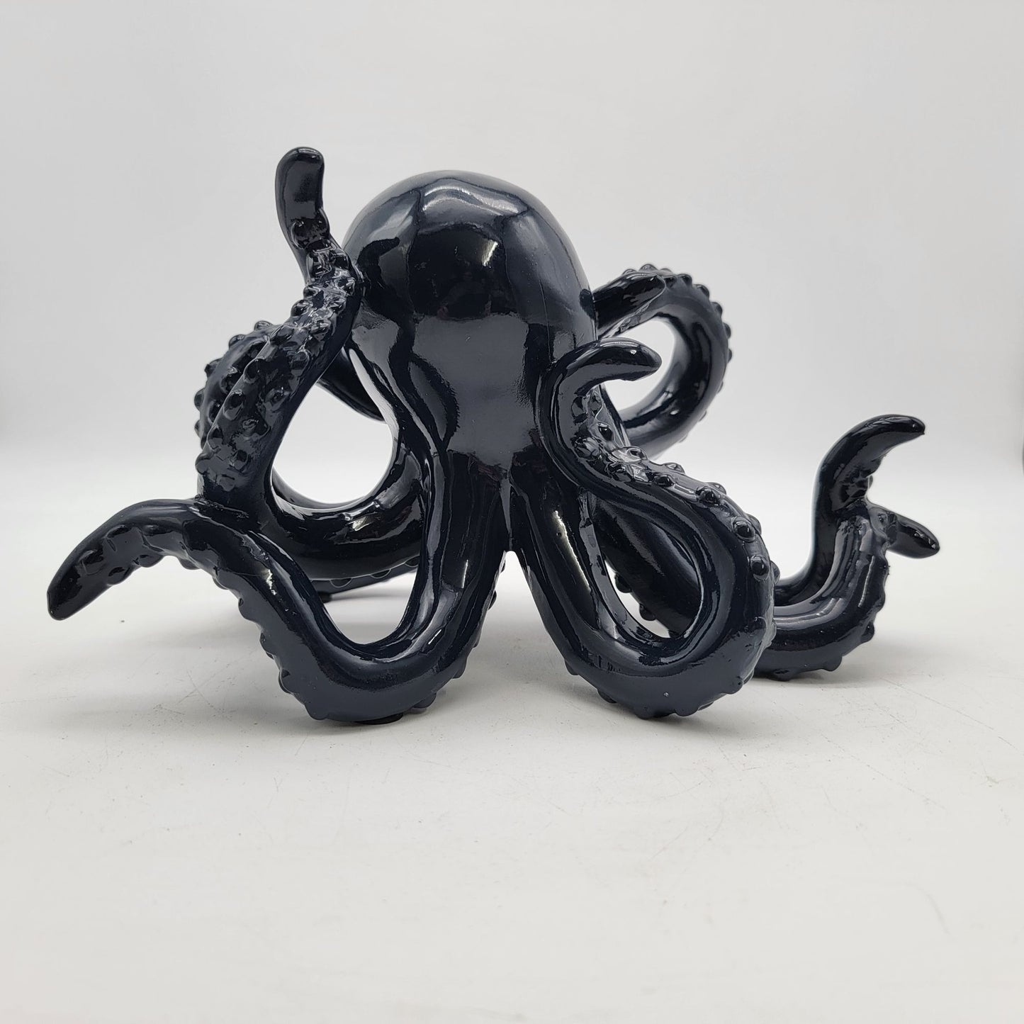 Black Octopus Figurine Decorative Sculpture Sea Life Accent Piece