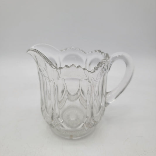 Antique US Glass Loop & Pillar Early American Pressed Glass Cream Pitcher