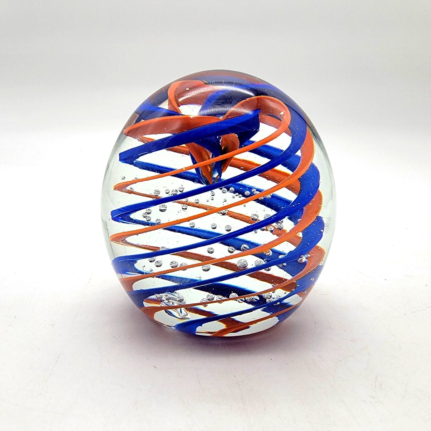 Gentile Glass Co. Double Helix Swirl Art Glass Paperweight