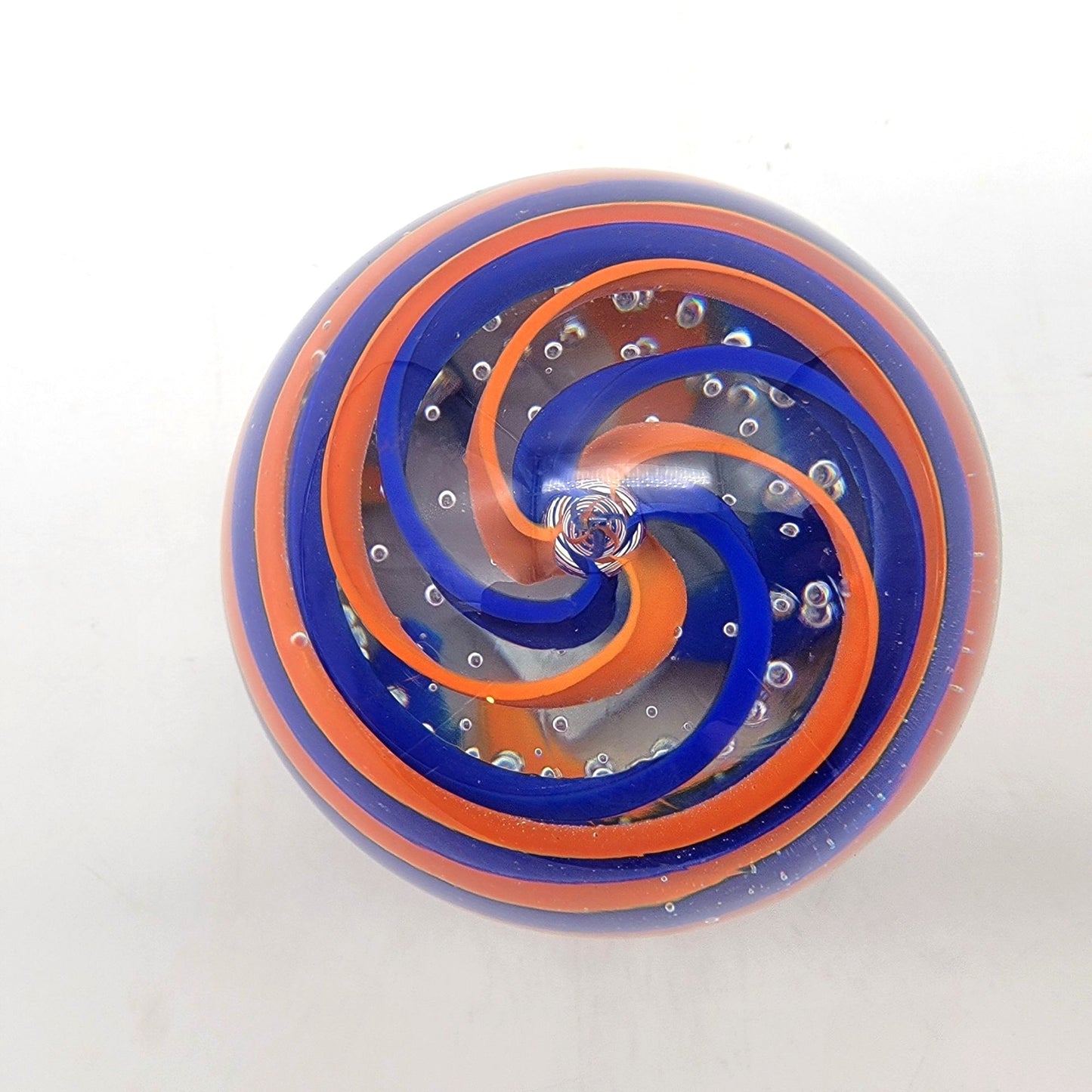 Gentile Glass Co. Double Helix Swirl Art Glass Paperweight