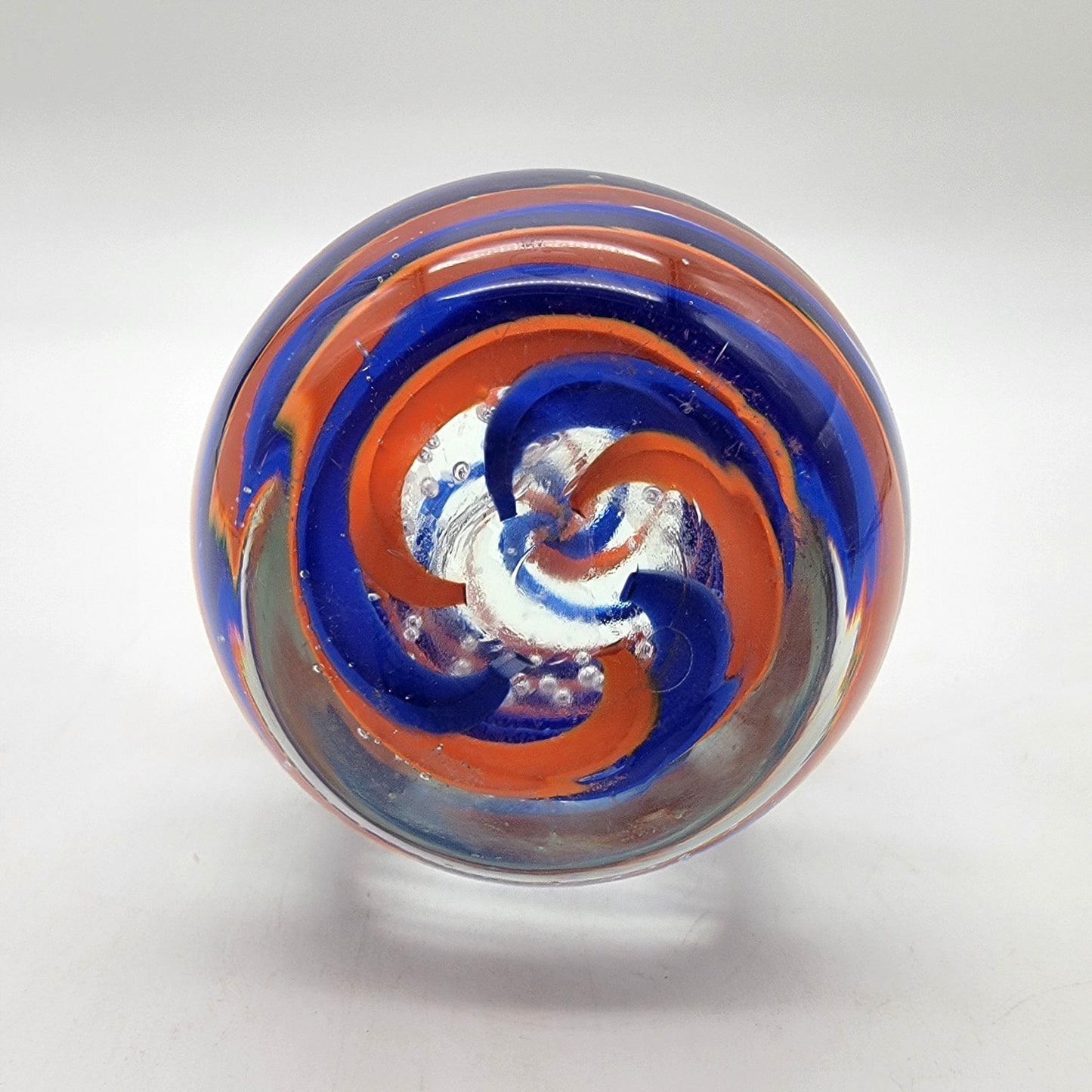 Gentile Glass Co. Double Helix Swirl Art Glass Paperweight
