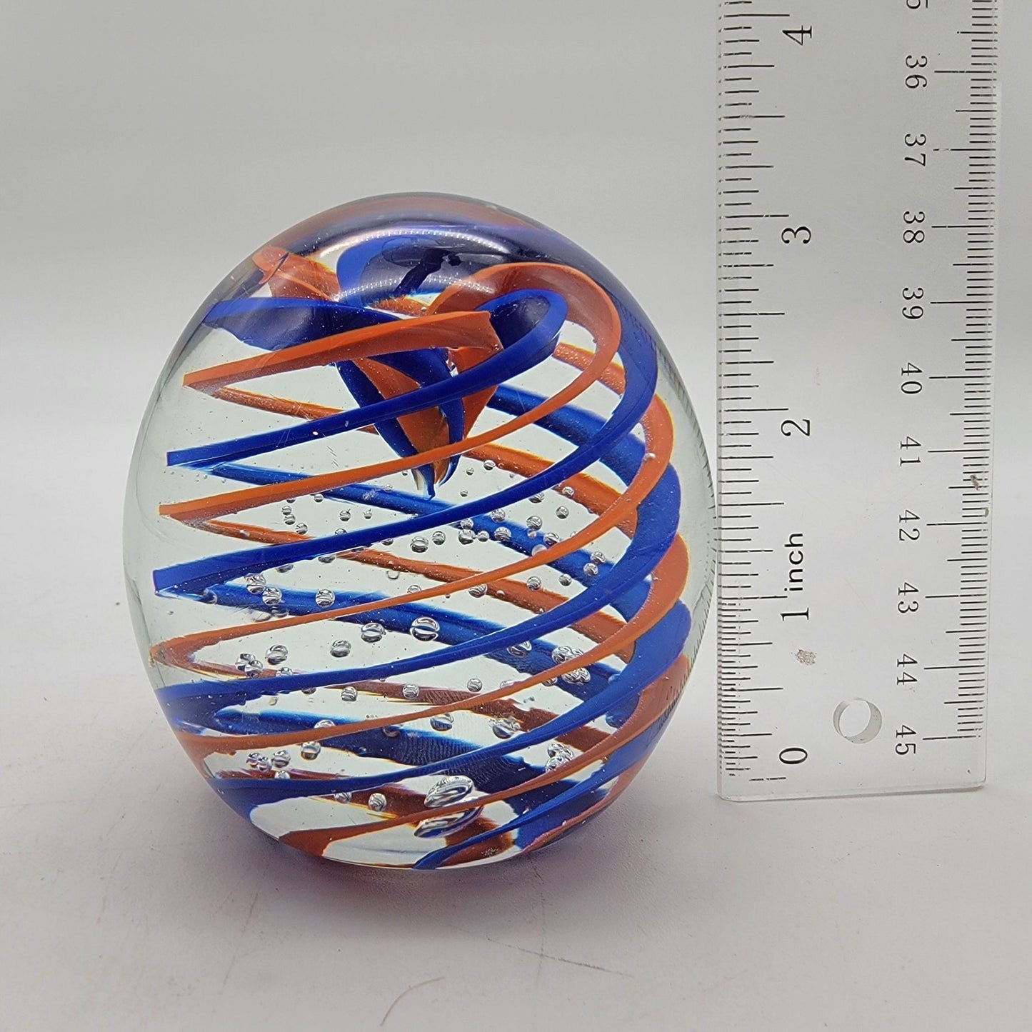Gentile Glass Co. Double Helix Swirl Art Glass Paperweight