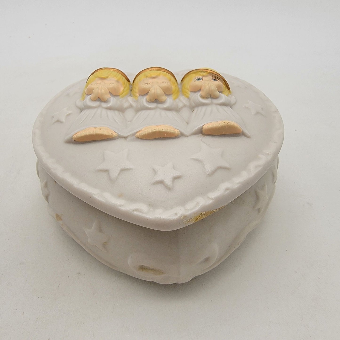 Hallmark Angel Trio Heart-Shaped Trinket Box With Lid