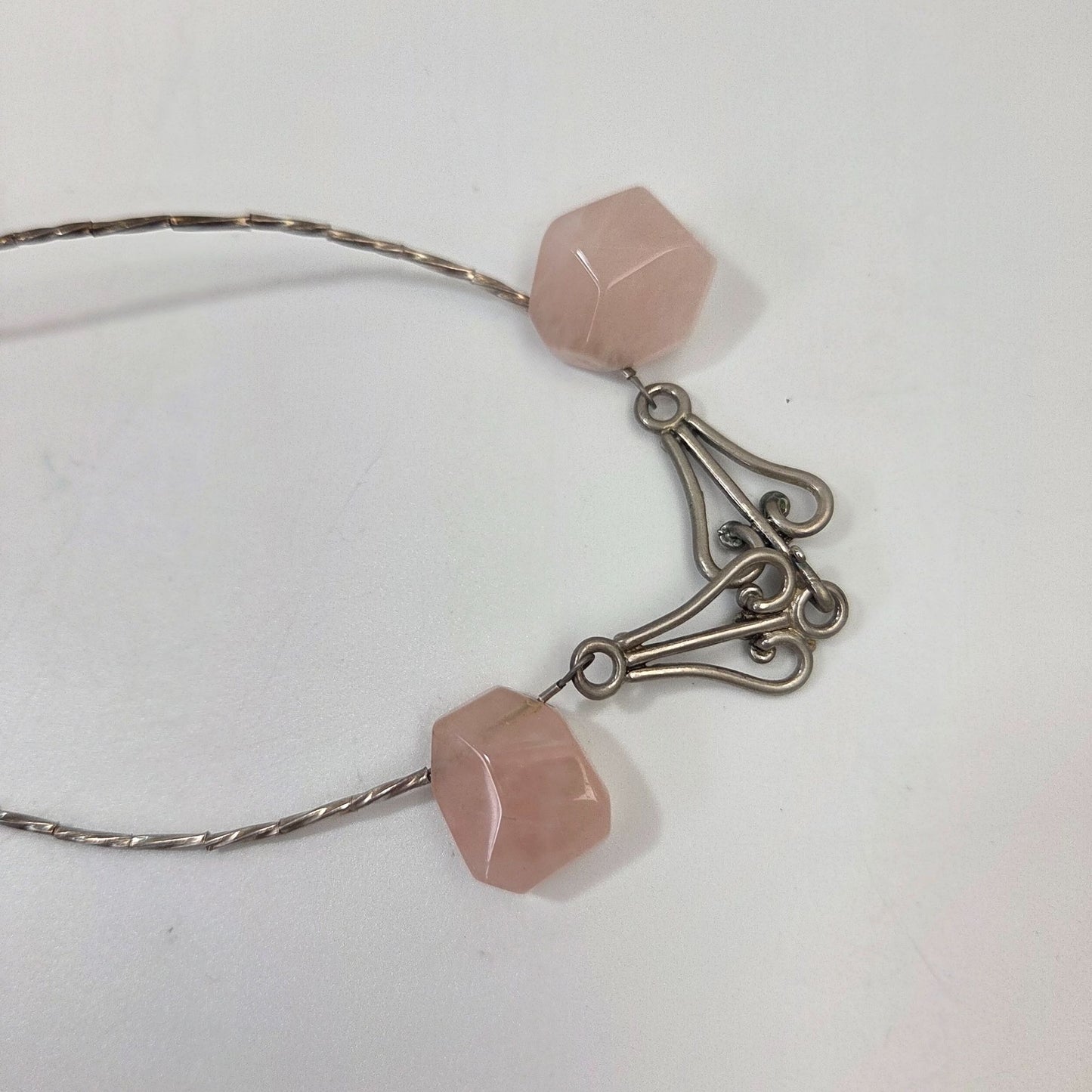 Chunky Rose Quartz & Quartz Briolette Necklace