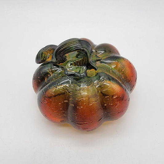 Small Hand-Blown Art Glass Pumpkin