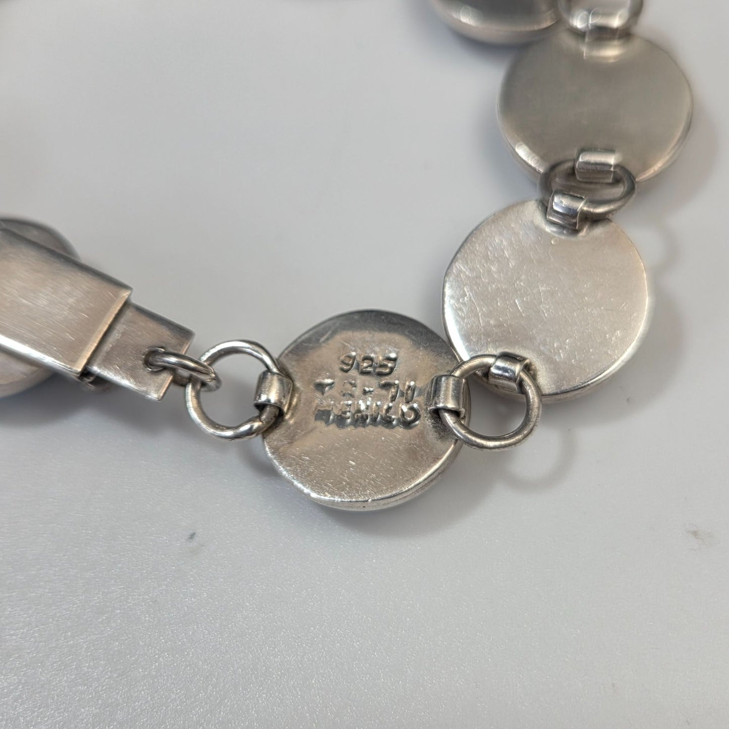 925 Silver Taxco Gemstones Round Links Bracelet