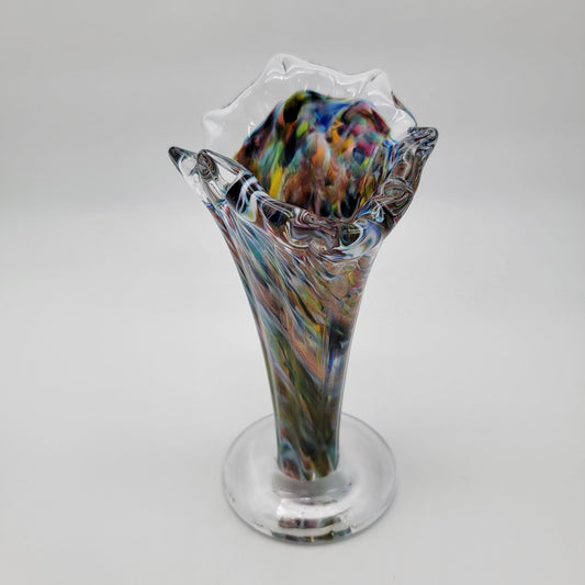Cased Millefiore Art Glass Vase By Dockyard Glassworks