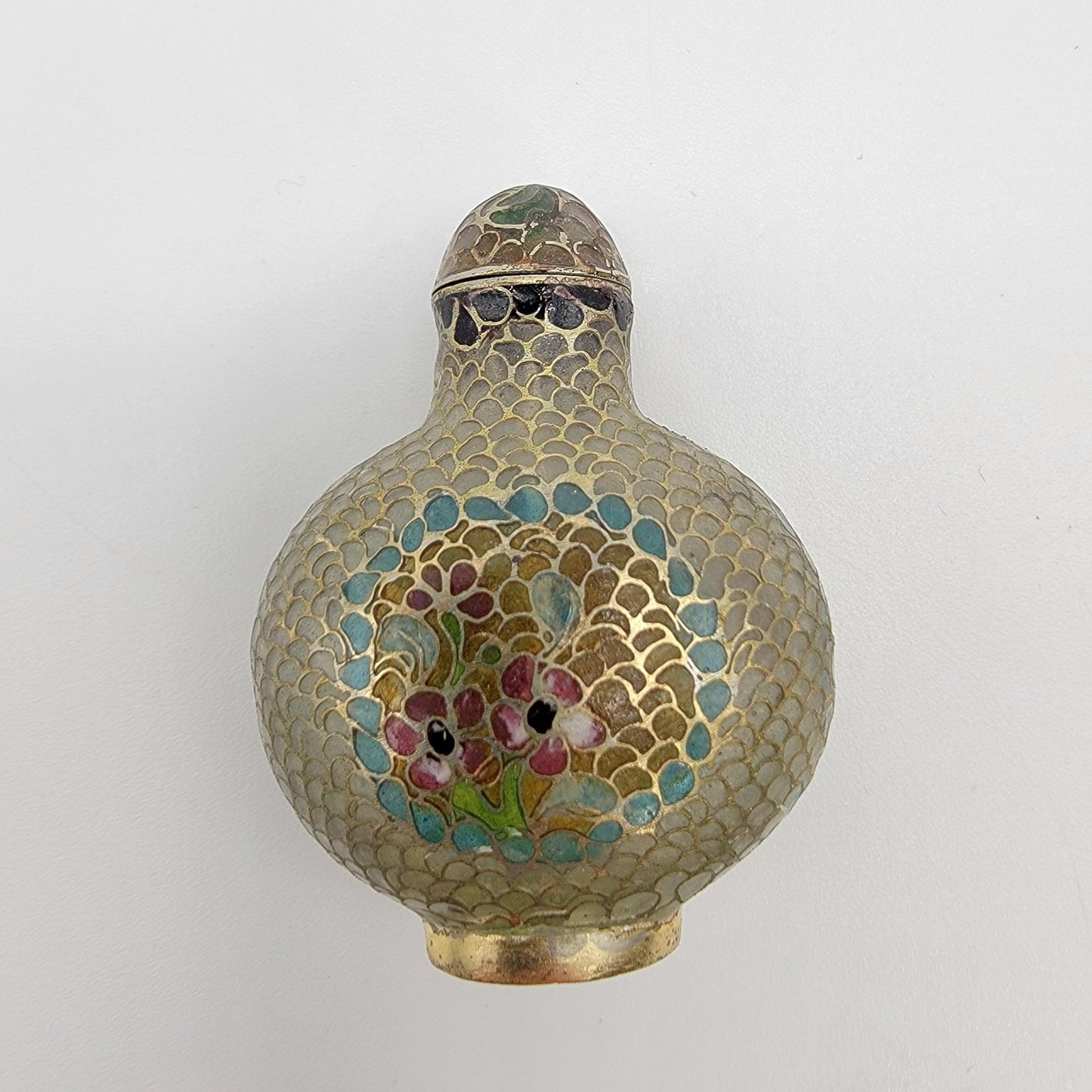 Plique A Jour Cloisonne Glass Snuff Bottle