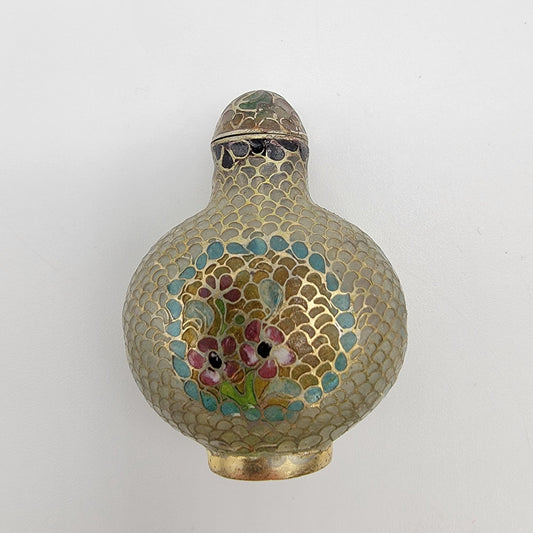 Plique A Jour Cloisonne Glass Snuff Bottle