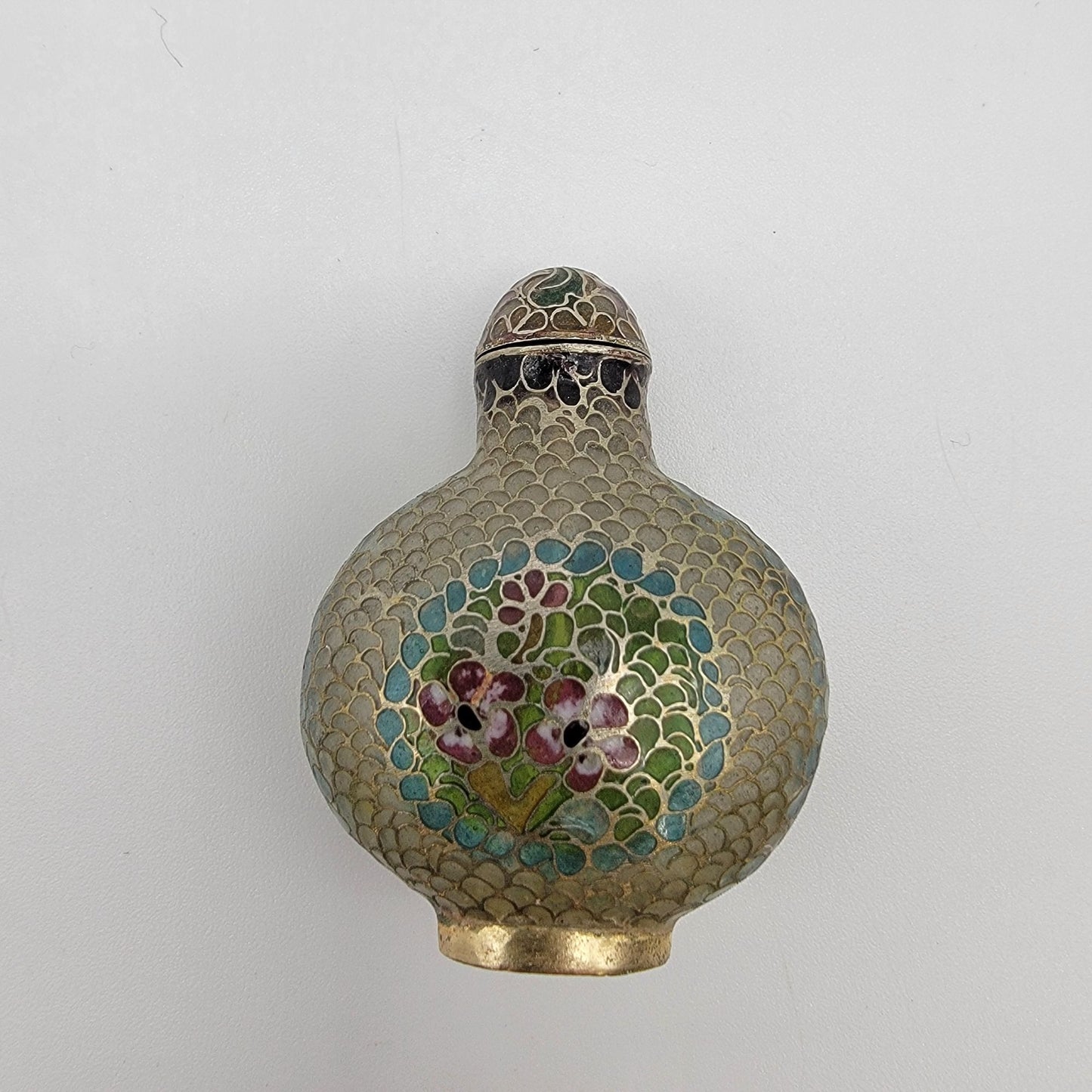 Plique A Jour Cloisonne Glass Snuff Bottle