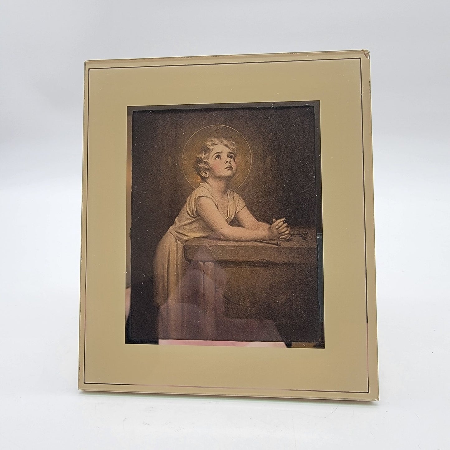 Vintage Charles Bosseron Chambers Thy Will Be Done Art Print In Gold Frame