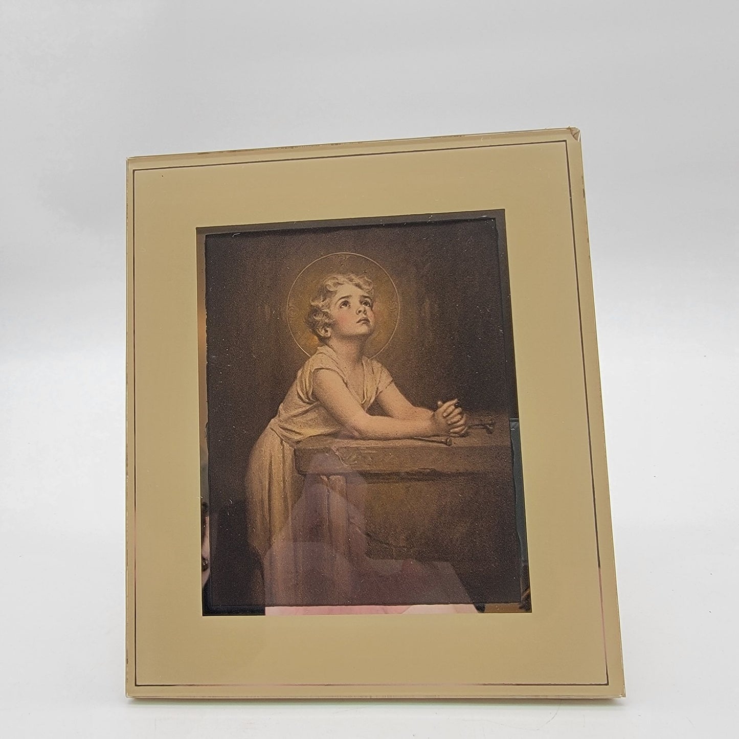 Vintage Charles Bosseron Chambers Thy Will Be Done Art Print In Gold Frame