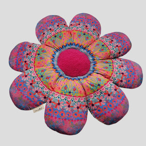 Natural Life Whimsy Patchwork Flower Pillow