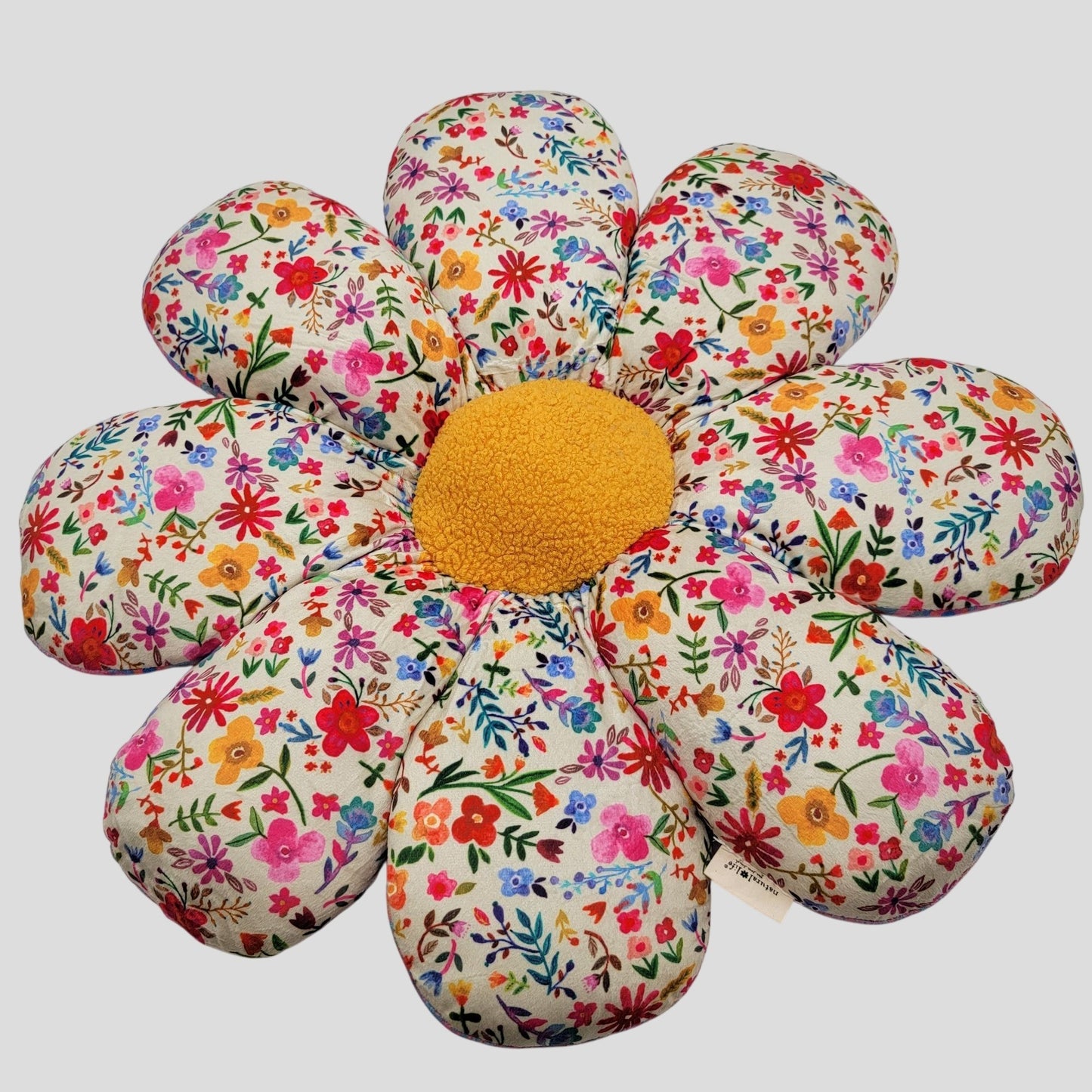 Natural Life Whimsy Patchwork Flower Pillow