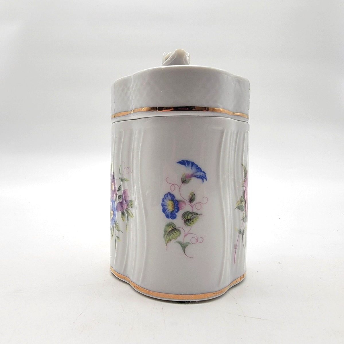 1980's Vintage Hollohaza Hungary Porcelain Jar With Lid