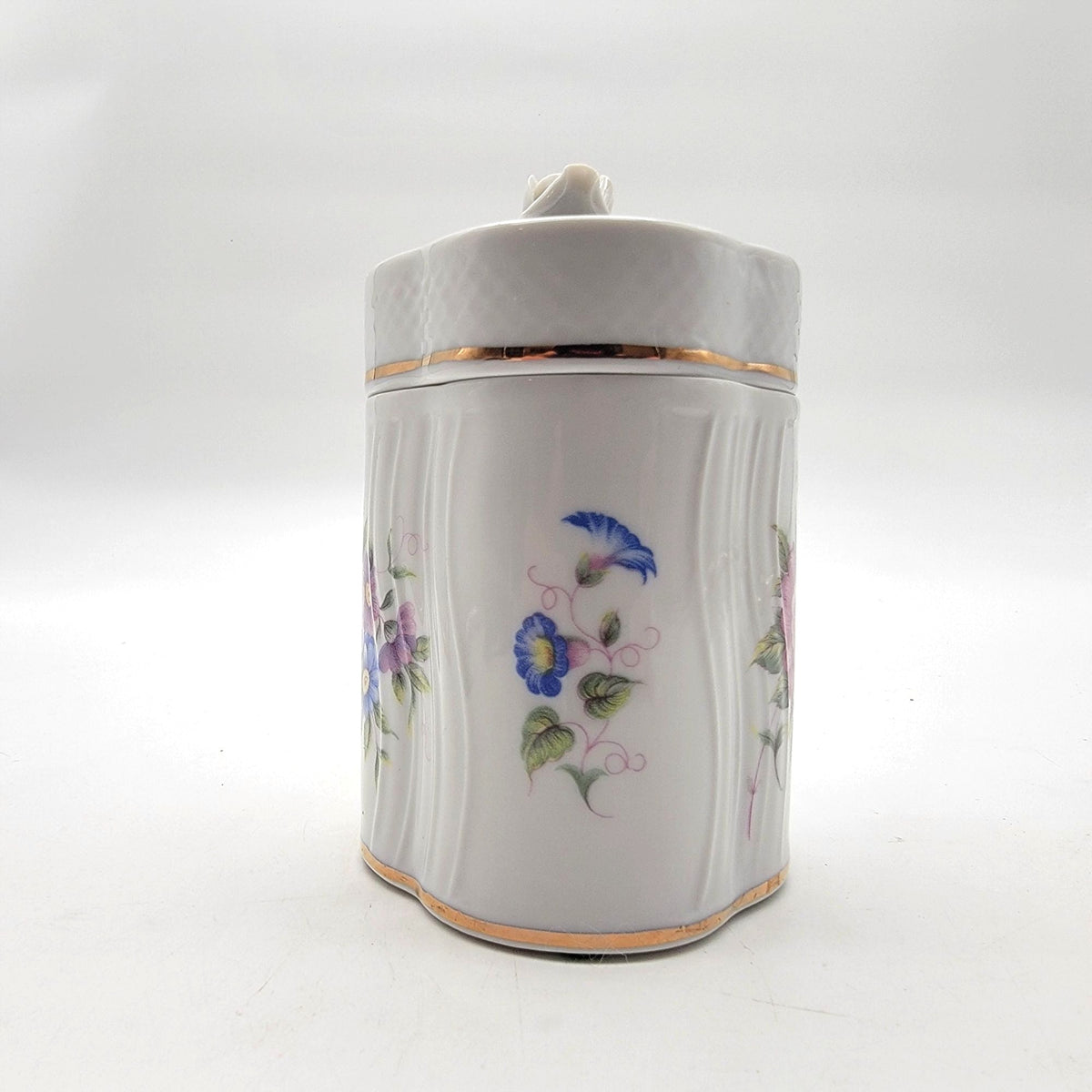 1980's Vintage Hollohaza Hungary Porcelain Jar With Lid