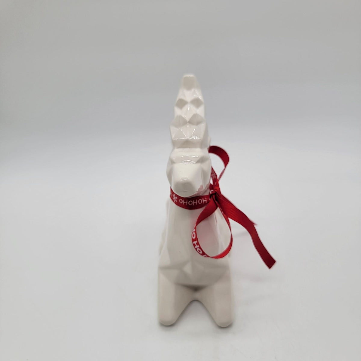 White Origami Geometric Laying Reindeer Porcelain Figure