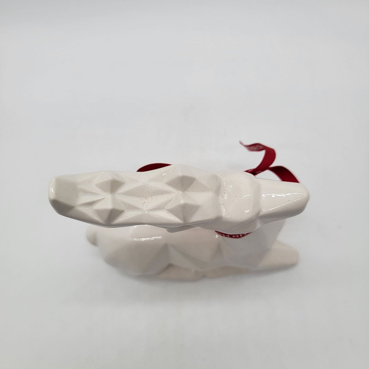 White Origami Geometric Laying Reindeer Porcelain Figure